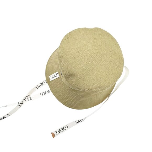 Loewe Fisherman Hat Bucket sand Beige womens Size 57 logo ribbon ties - Picture 8 of 13